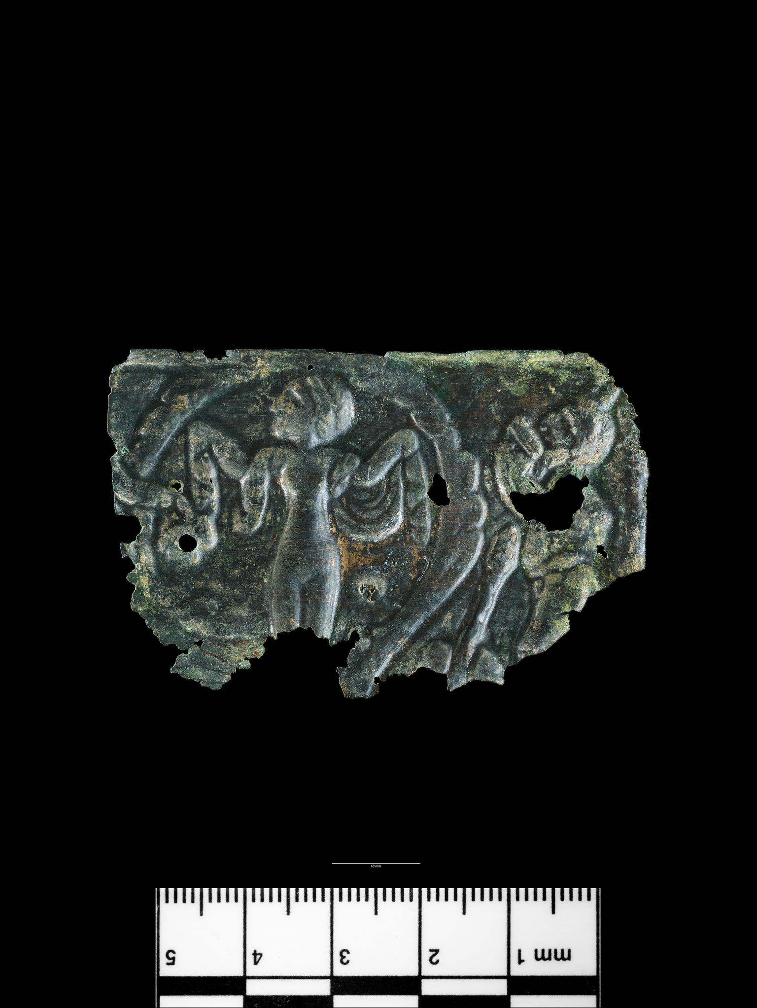 Roman copper alloy scabbard plate