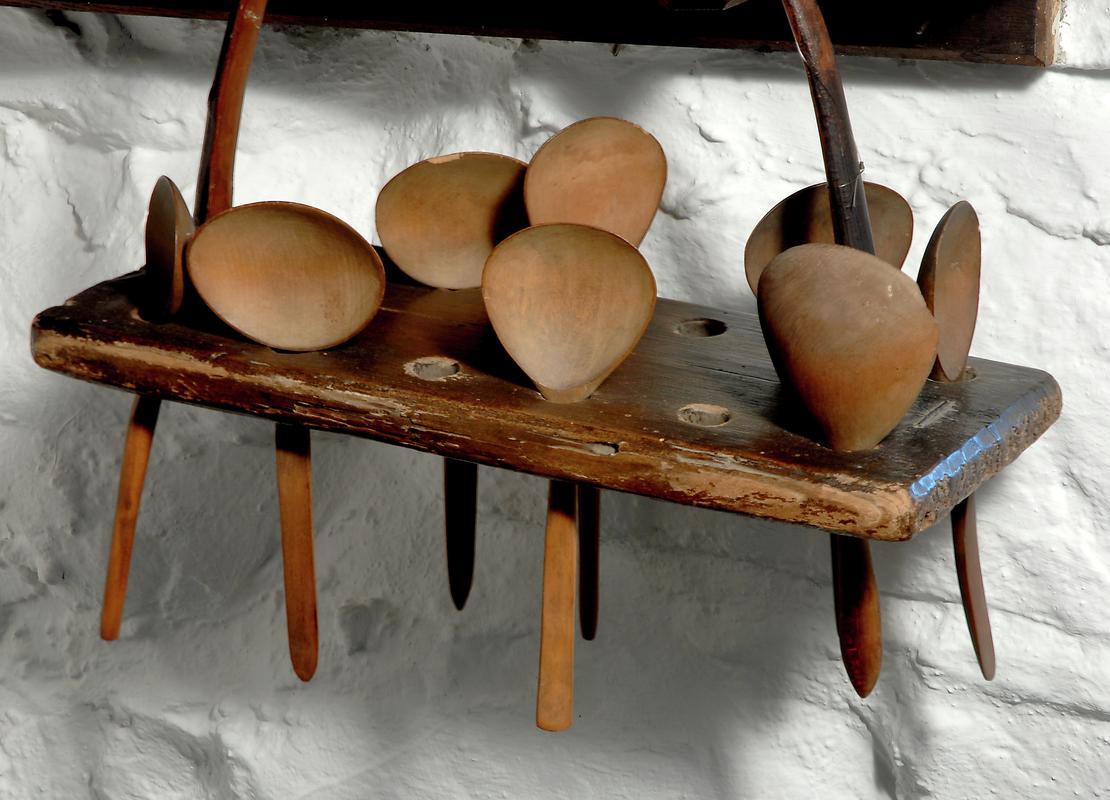 Spoon rack from St David's on display in Llainfadyn
