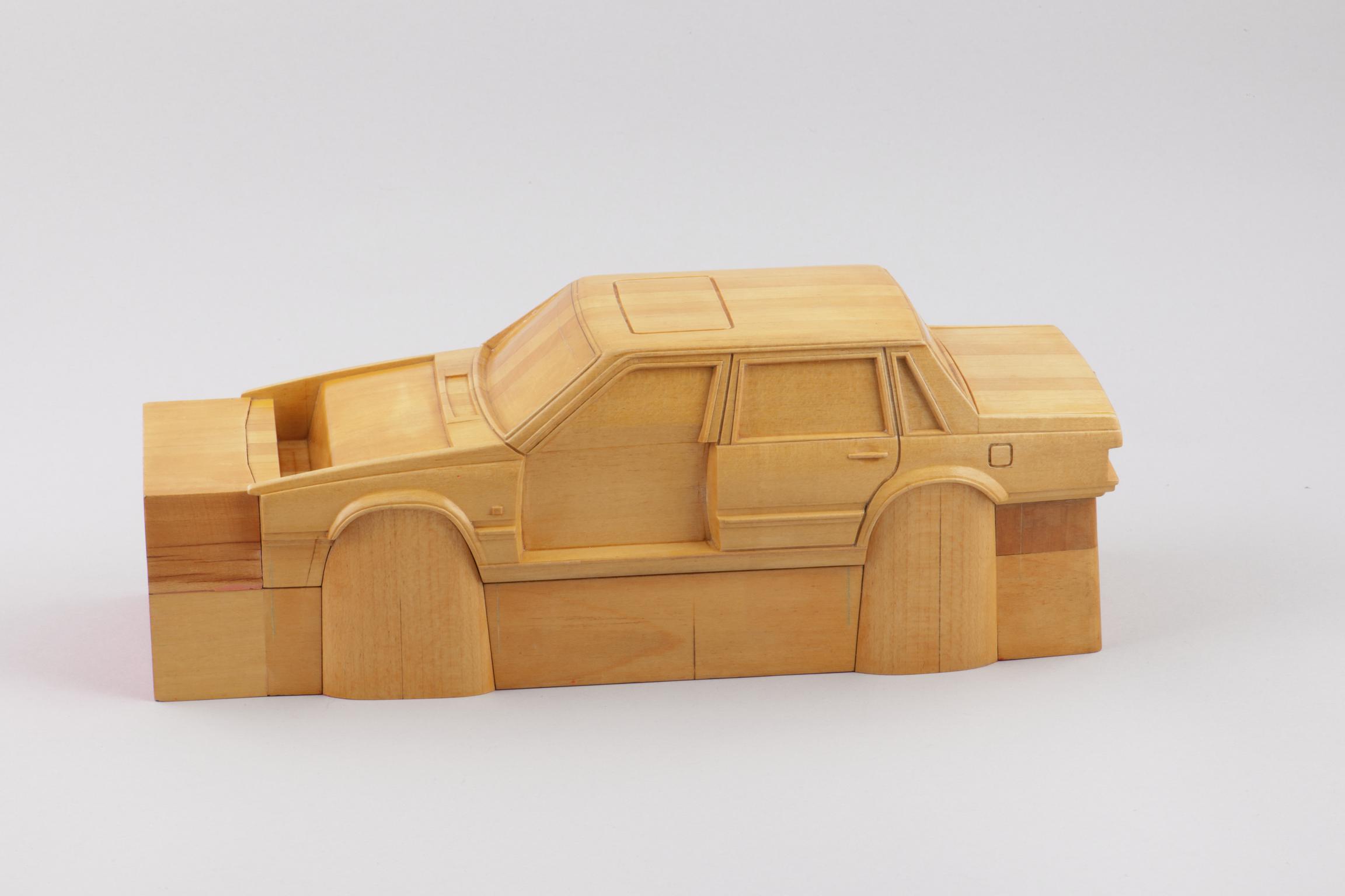 Wooden pattern for toy Corgi car