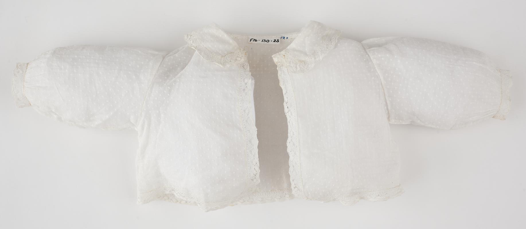 Baby's muslin jacket with long sleeves