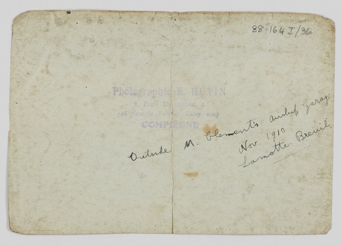 Outside M. Clement's Airship Garage. Nov 1910.