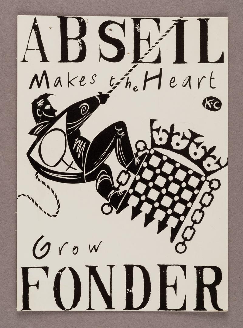 Postcard 'Abseil Makes the Heart Grow Fonder'.