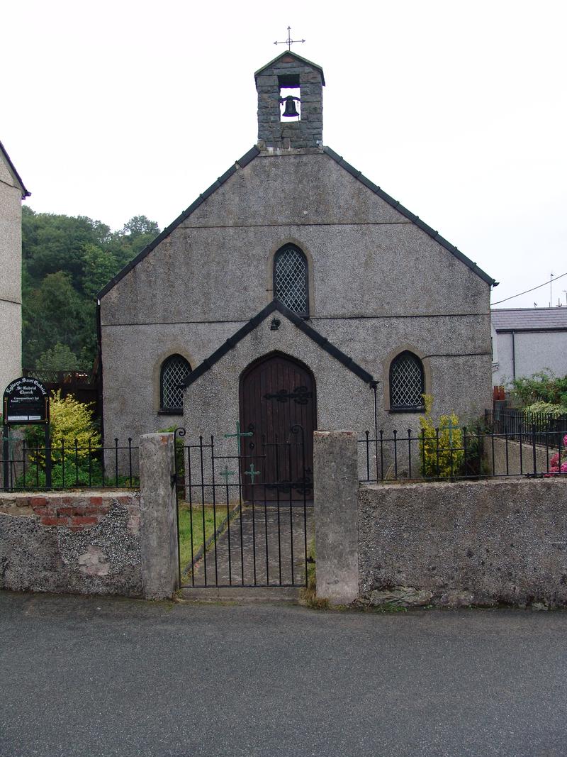 Front of St. Gabriel's Church, Cwm y Glo, 12 September 2013. The font from this church is accessioned as 2017.89.