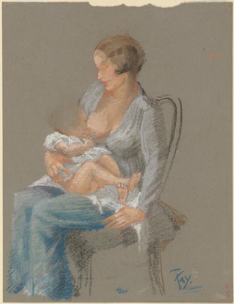 Lady breast feeding