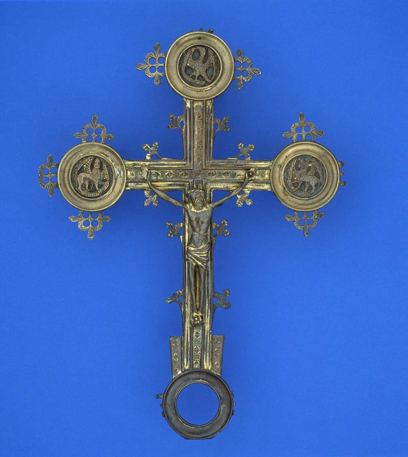 Medieval copper alloy processional cross