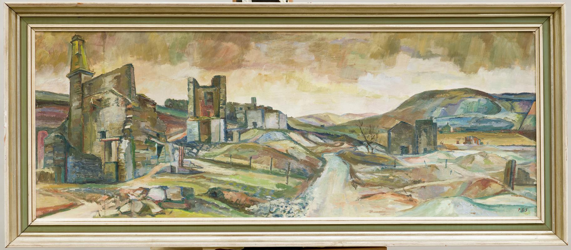 Painting 'Frongoch Lead Mines Nr Aberystwyth' by P.S. Smith