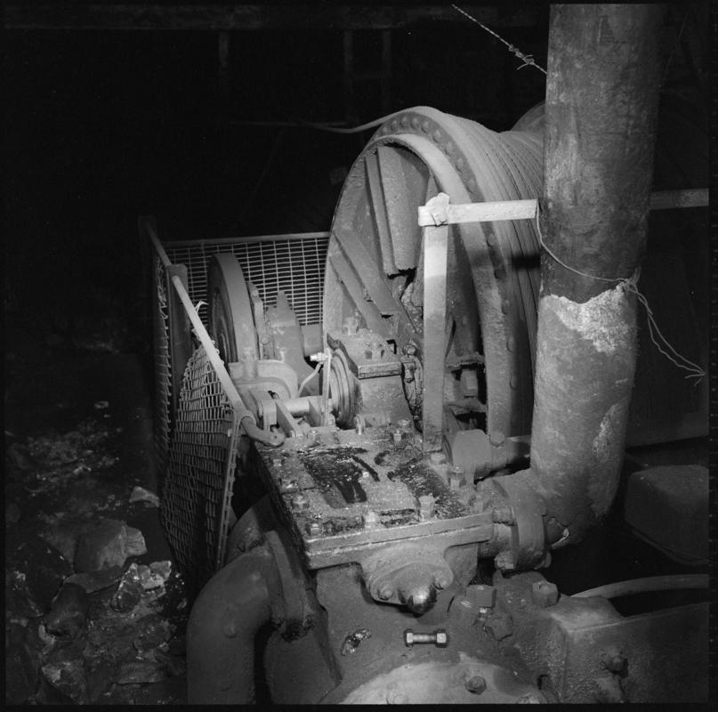 Black and white film negative showing a steam haulage engine, Wyndham Western Colliery. 'W/Western' is transcribed from original negative bag.