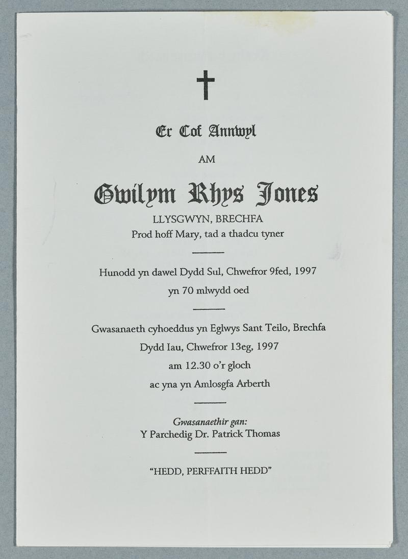 Order of service