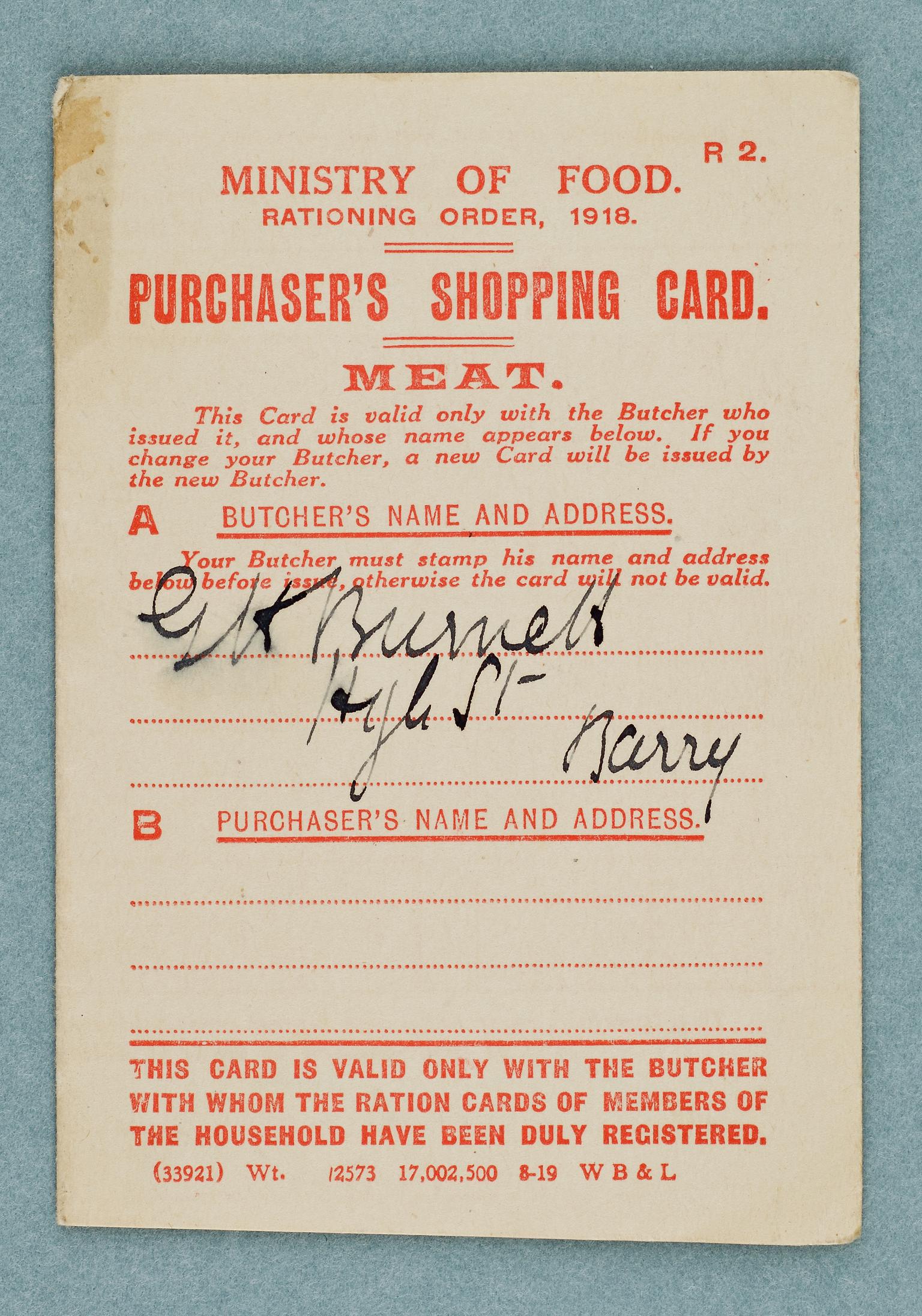 Ration book/card
