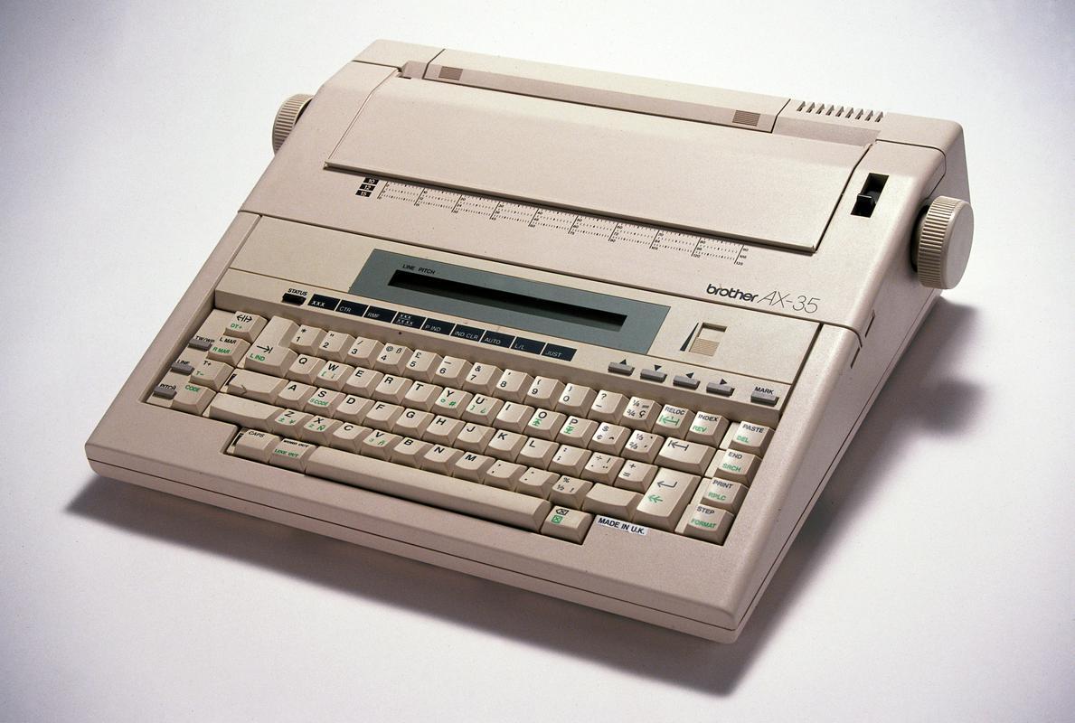Brother AX-35 electronic typewriter produced by Brother Industries (UK) Ltd. at Wrexham