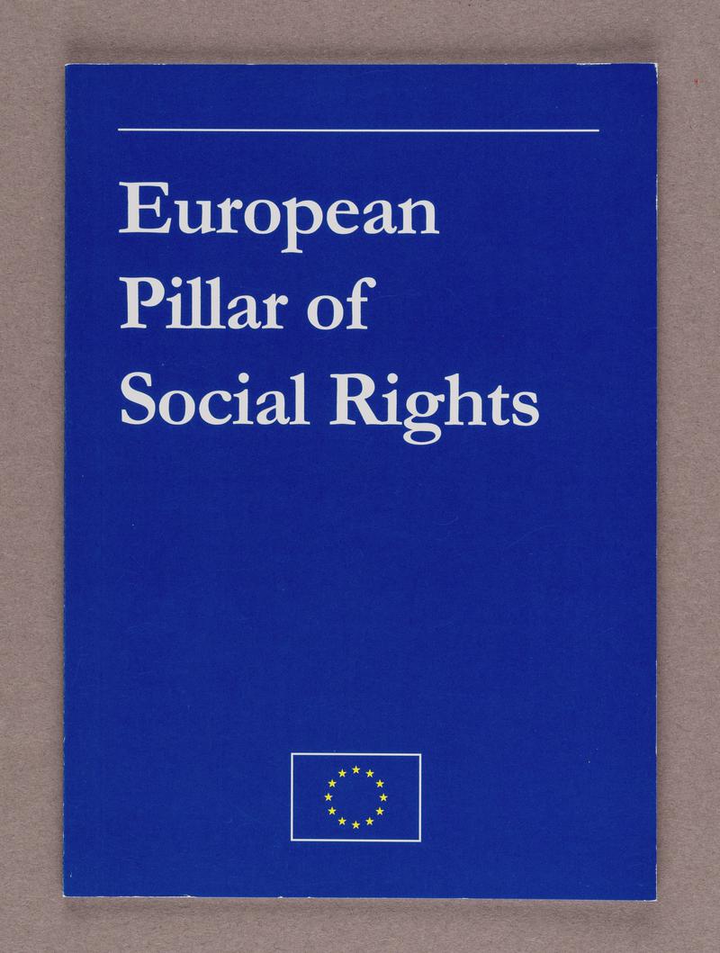 'European Pillar of Social Rights' booklet. Published by the European Commission.