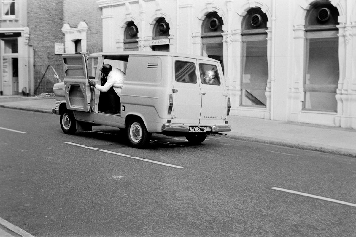 GB. ENGLAND. London. Queensway. Smash and grab raid on A B David jewellers and Silversmiths. Photographed when I was on my way to my ritual morning coffee. Published as a wrap around cover of the Sunday Mirror. 1969. (Image 4/8)
