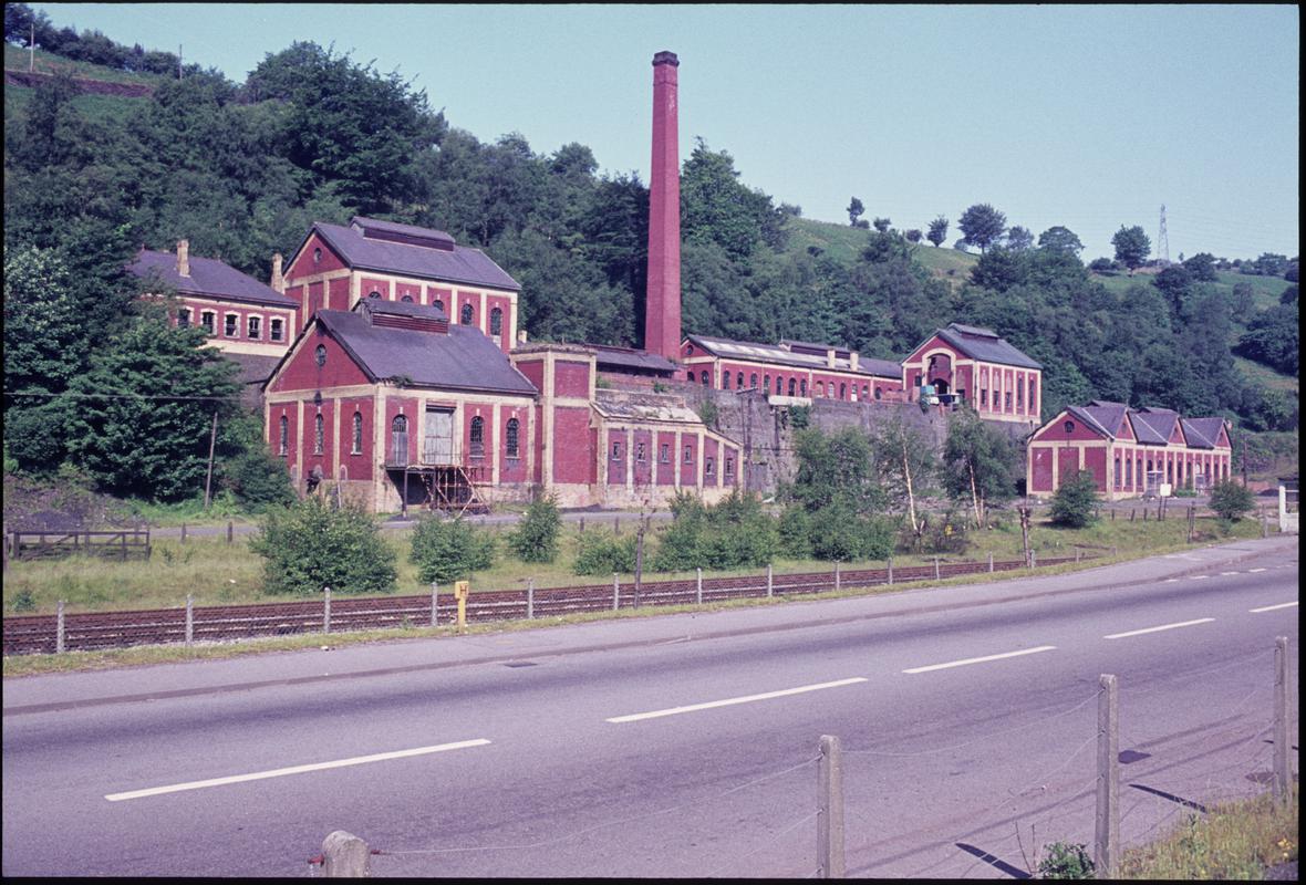 Colour film slide showing a general view of Crumlin Navigation Colliery, June 1975.