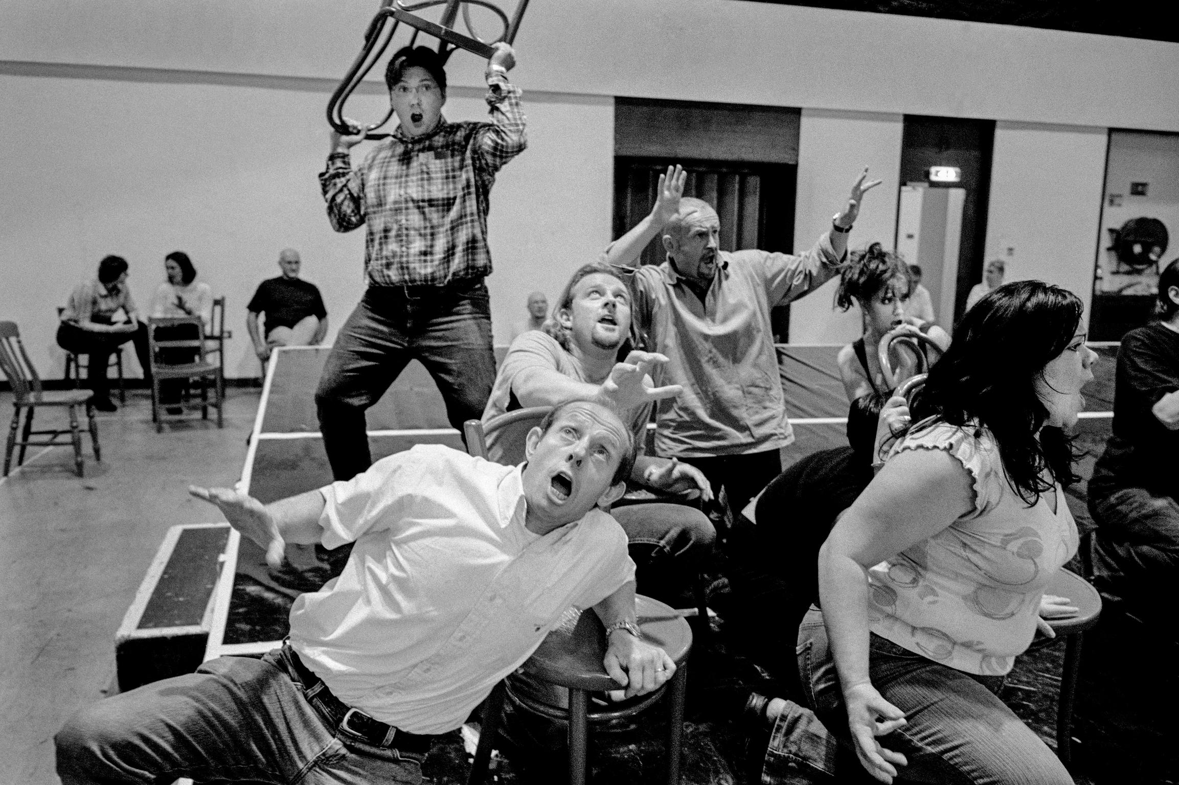 Rehearsal of the Chorus of the Welsh National Opera. Cardiff, Wales