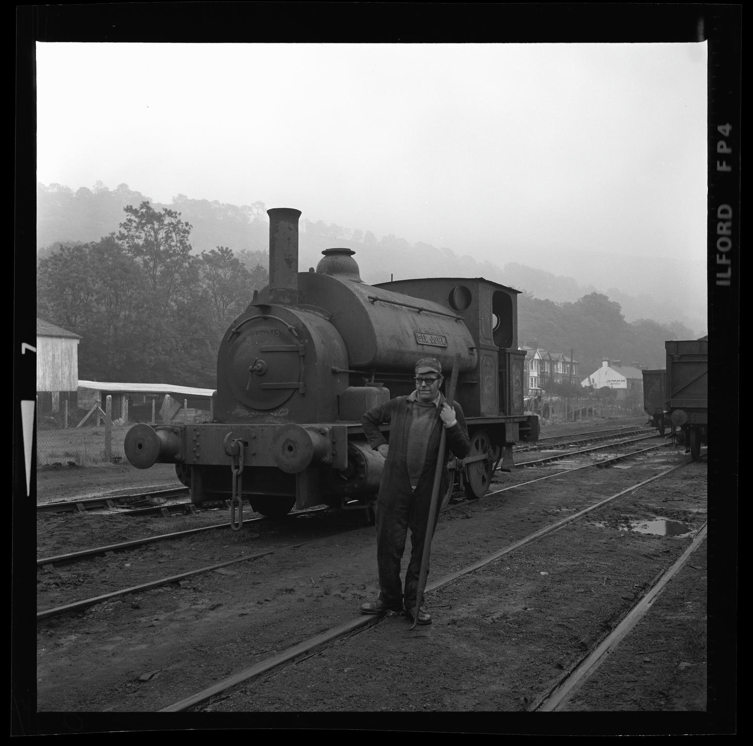 Mountain Ash locomotive shed, film negative