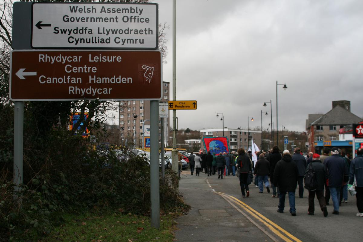 Hoover factory march, Merthyr Tydfil, photograph