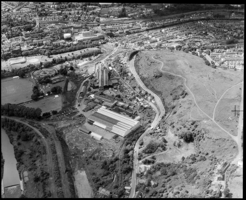 Aerial view of Brown, Lenox and Co. factory, Pontypridd.
