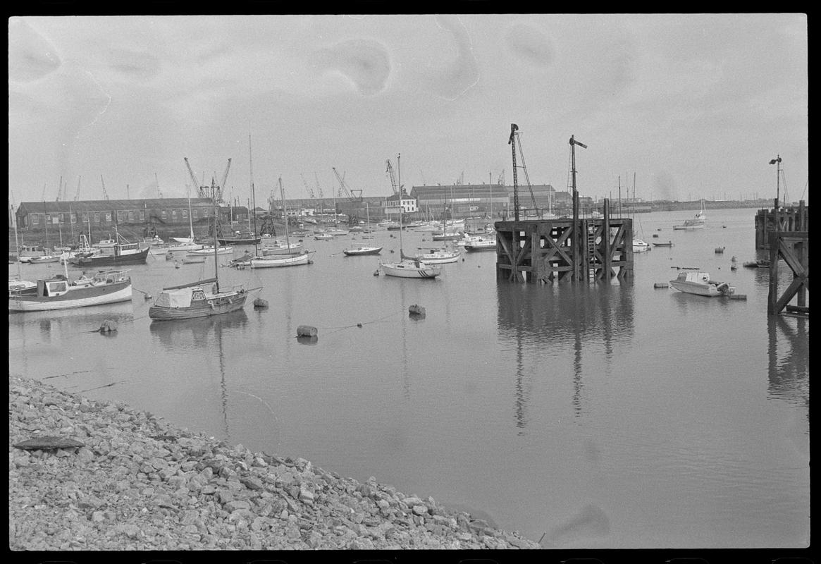 Remains of pontoons, taken from outside the Welsh Industrial and Maritime Museum.