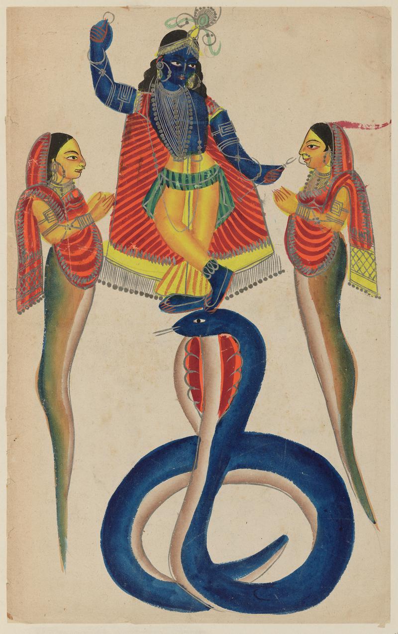 Krishna and the snake Kaliya
