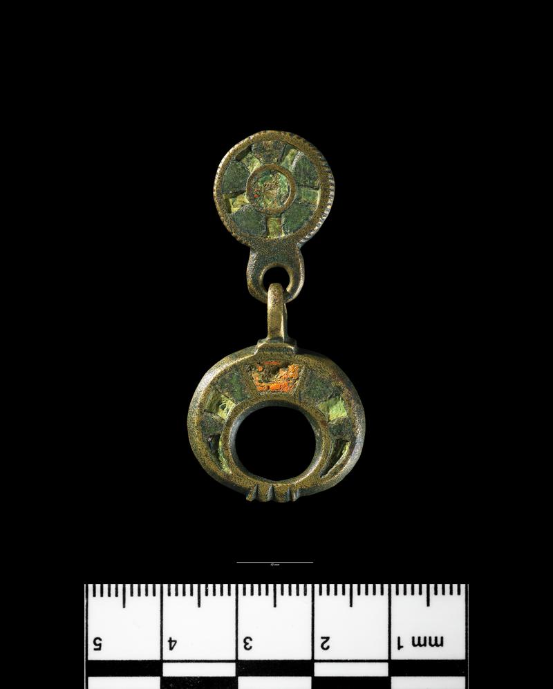 Roman copper alloy crescentic pendant