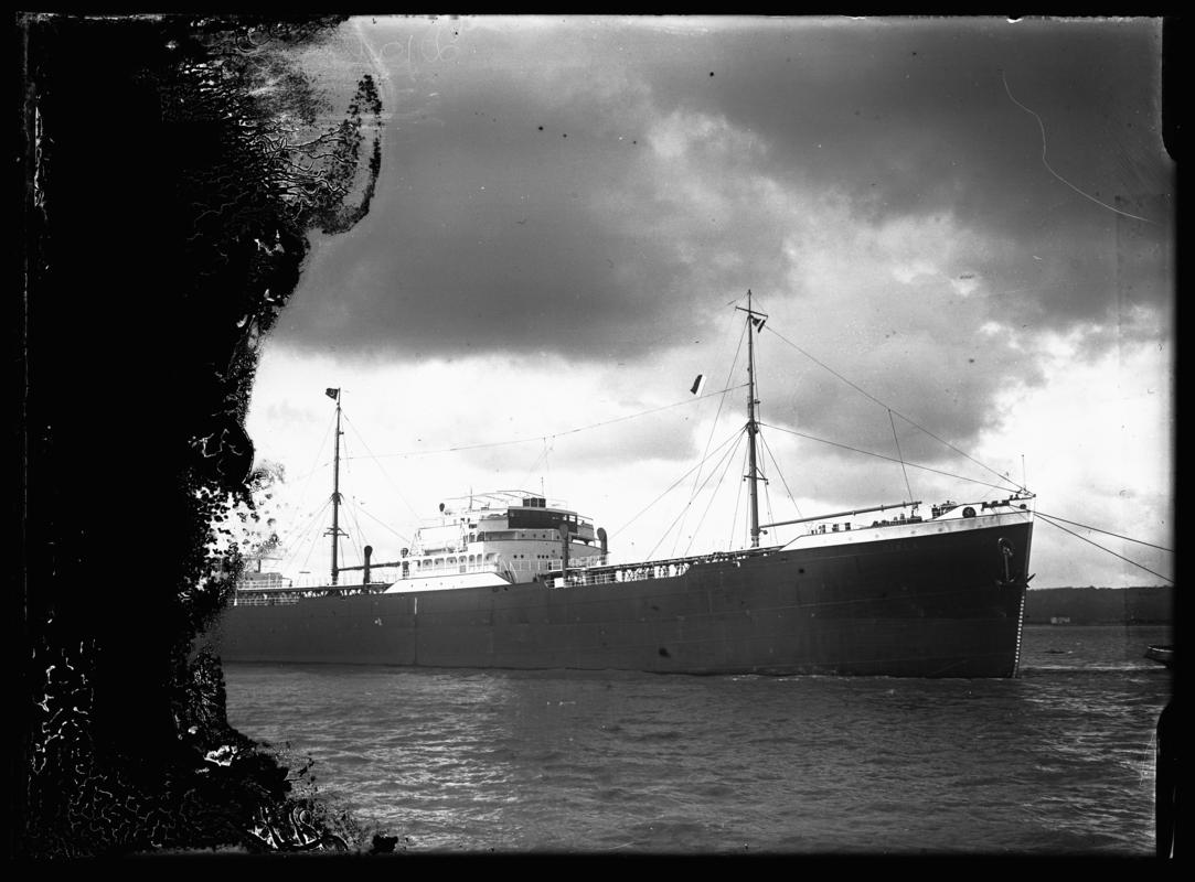 Starboard broadside view of S.S. DIALA, c.1938.