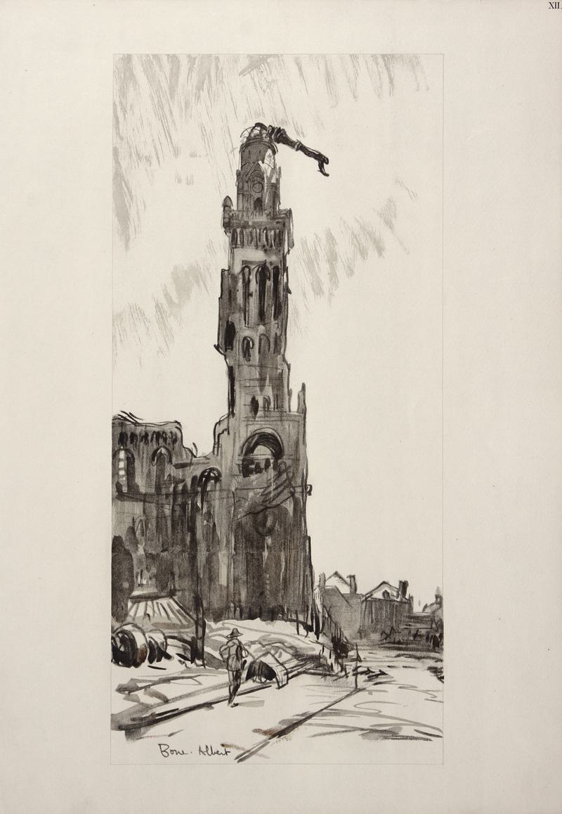 Albert Church-after Bombardment by the Germans