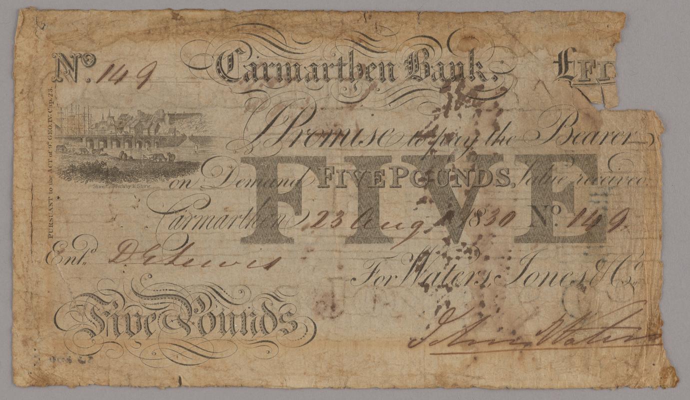 Carmarthen Bank, bank note