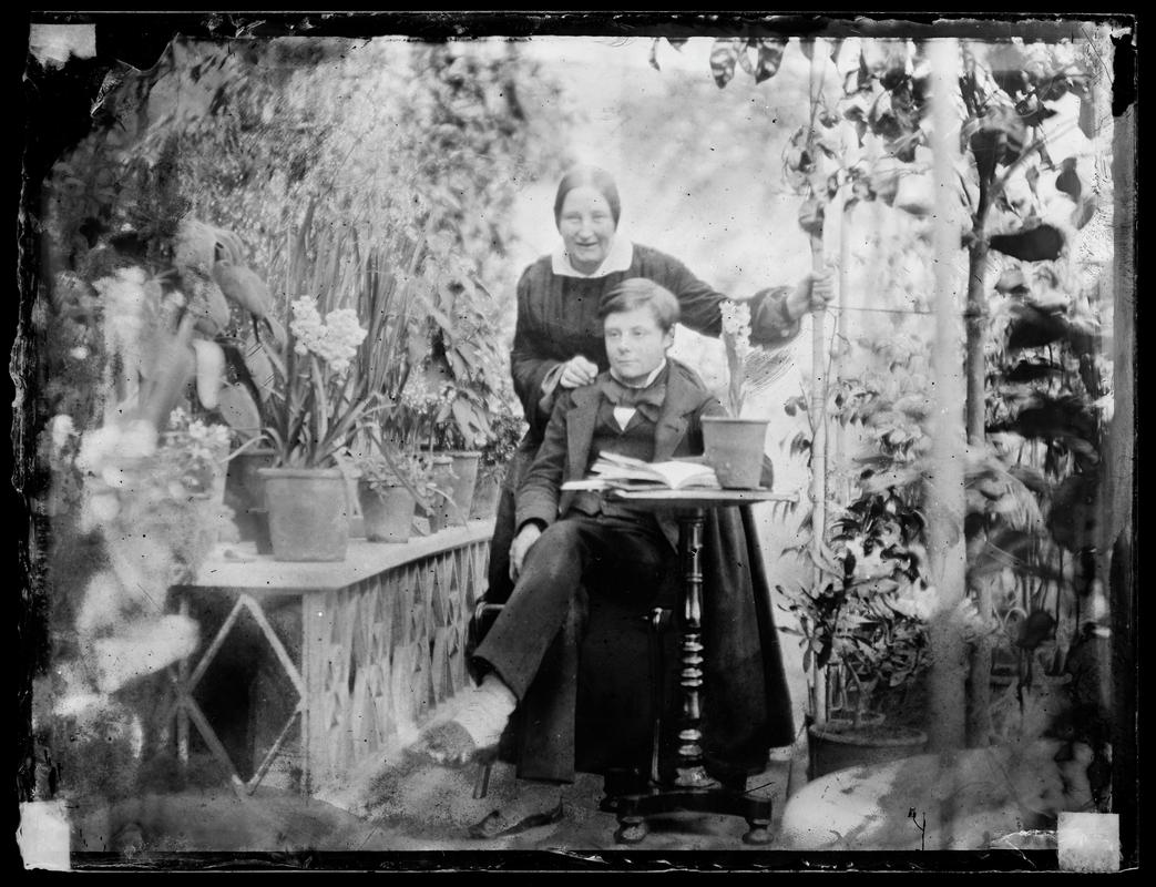 Emma and Johnny Llewelyn, glass negative