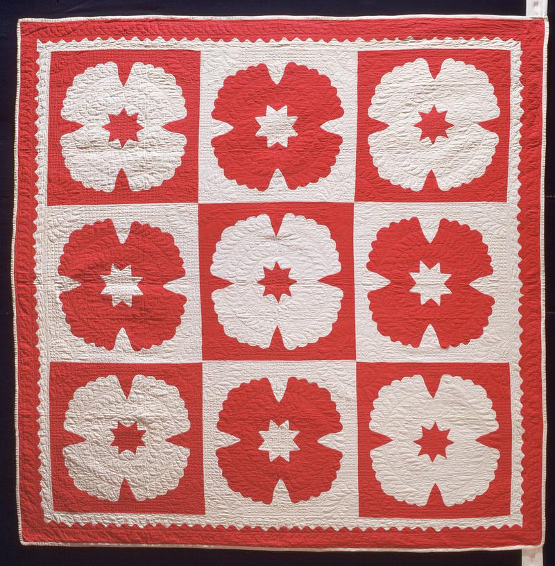 Patchwork quilt from Llanbryn-mair, mid 19th century
