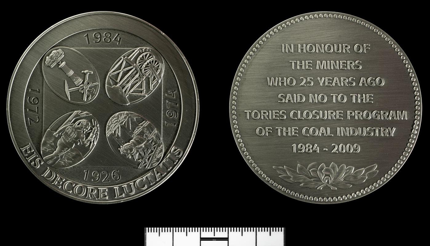 Medallion struck to commemorate 25th anniversary of the 1984-85 miners' strike. Limited edition 24 of 124.