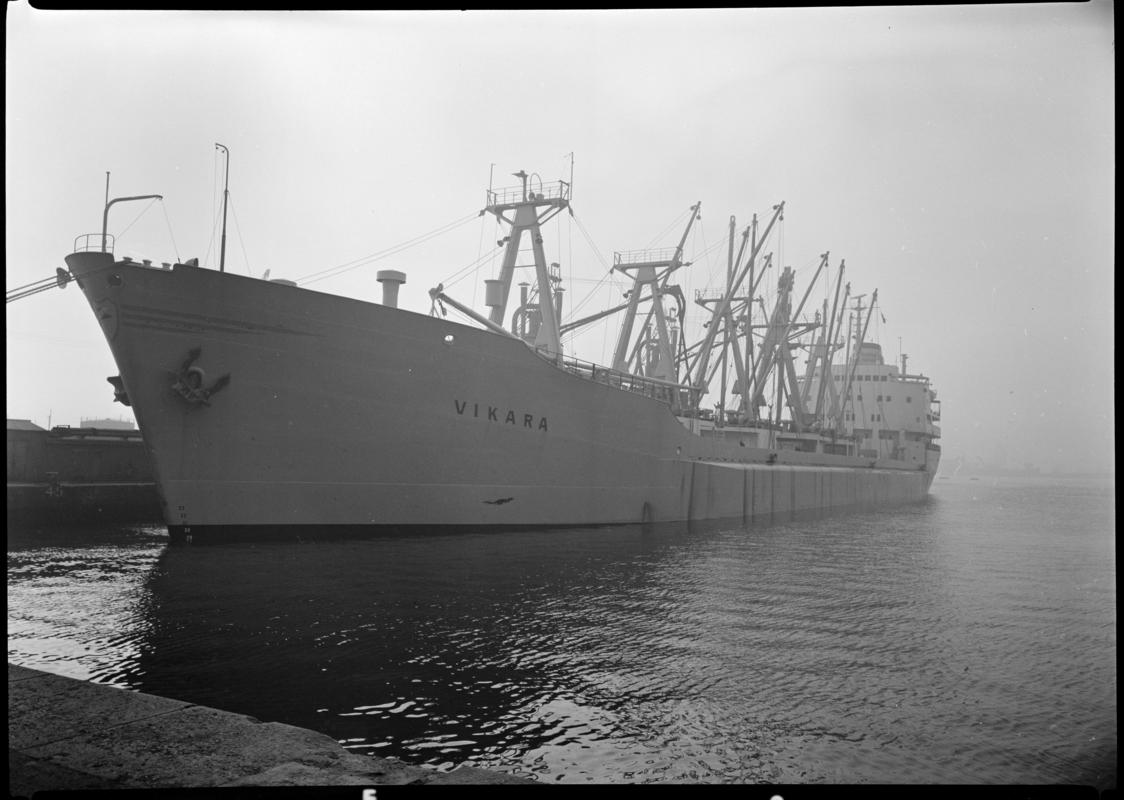 Port bow view of M.V. VIKARA at Cardiff Docks.
