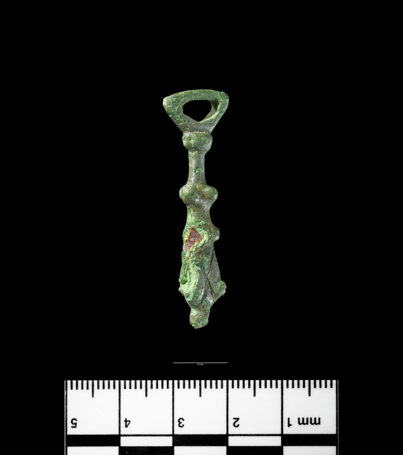 Roman copper alloy lanceolate pendant