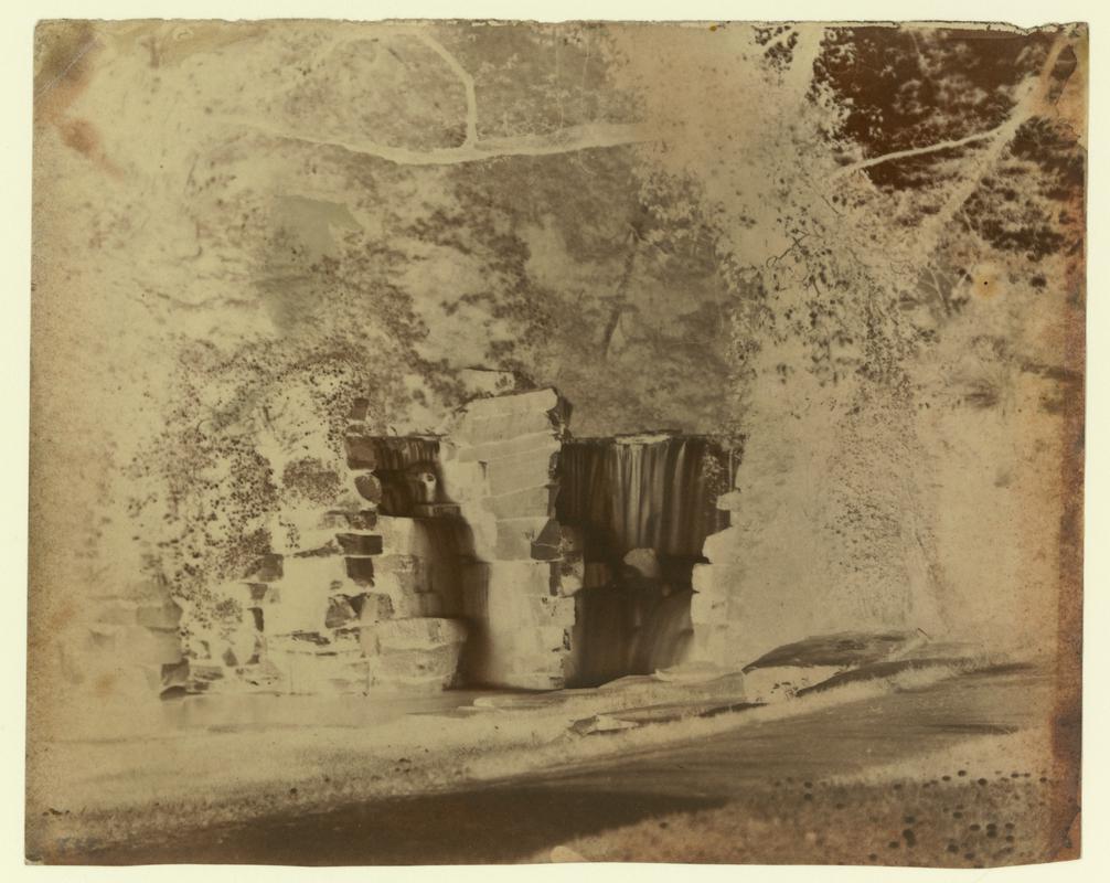 Penllergare, waterfall, paper negative