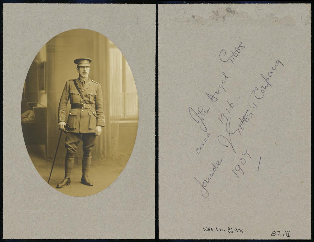 John Angel Gibbs, in his uniform as a Major in the Welch Regiment (front & Back)