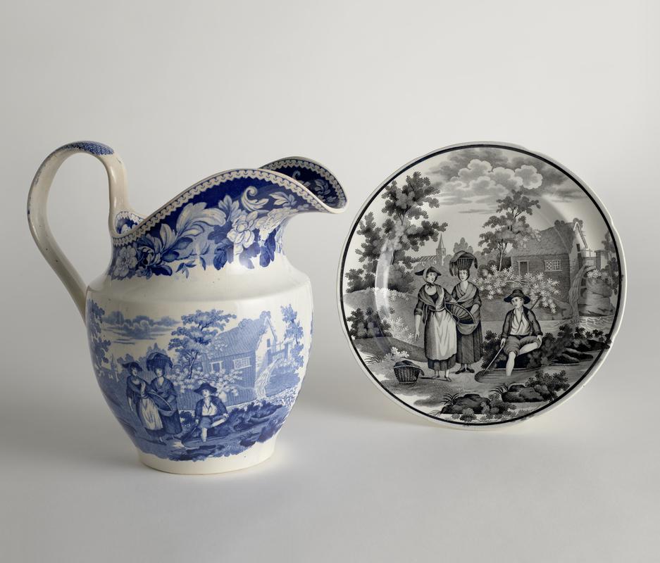 jug and plate, 1825-1830
