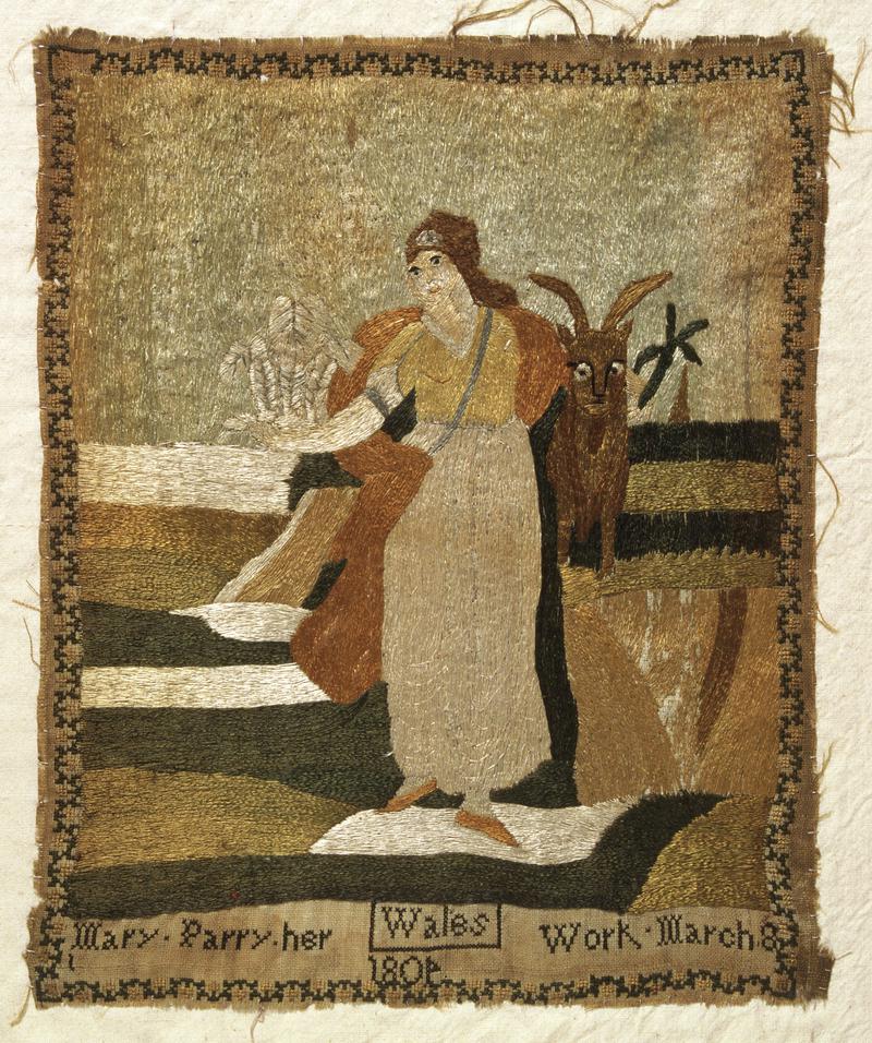 Silk embroidered picture entitled 'Wales', 1804