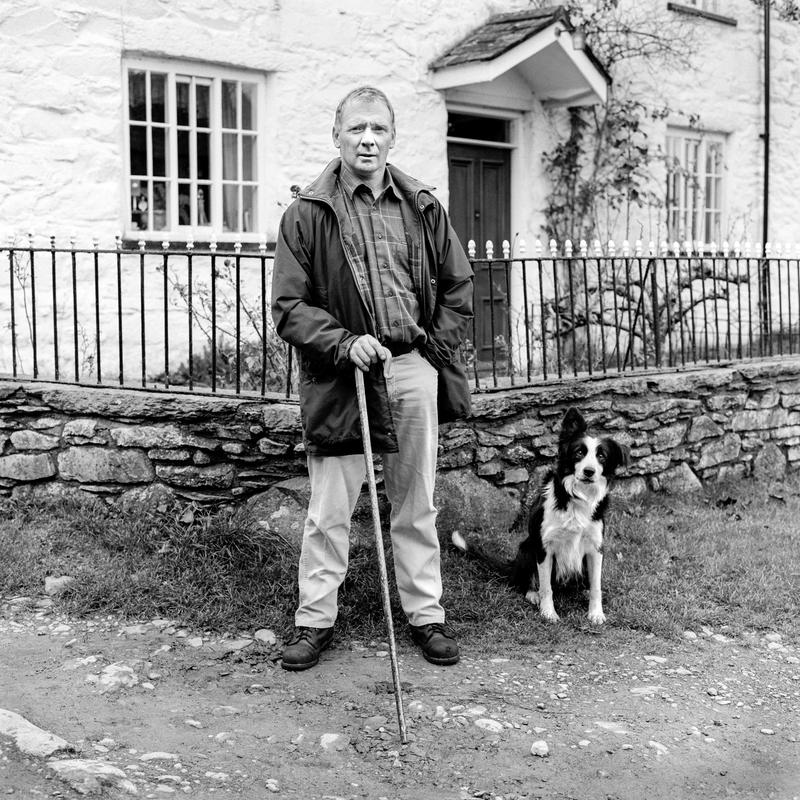 Aled Owen & Bob. Photo Shot: Penyfed, 6th November 2002. ALED OWEN - place and date of birth: Glanrafon, Ty-Nant 1957. Main occupation: Farmer. First language: Welsh. Other languages: English. Lived in Wales: Always. BOB - Place and date of birth: Keighley Yorkshire 1995. Main occupation: Sheep dog. First language: English. Other language: None. Lived in Wales: Most of life.