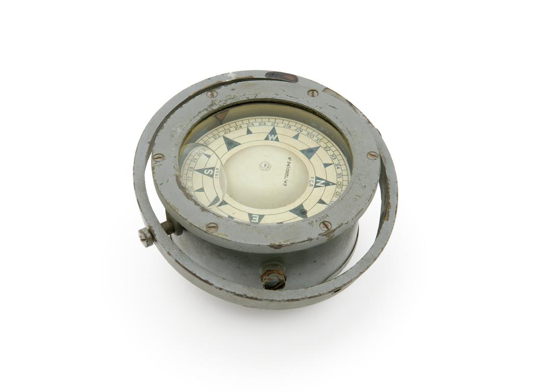 Gimbal mounted compass from a lifeboat off the S.S. CHARLTON MONARCH