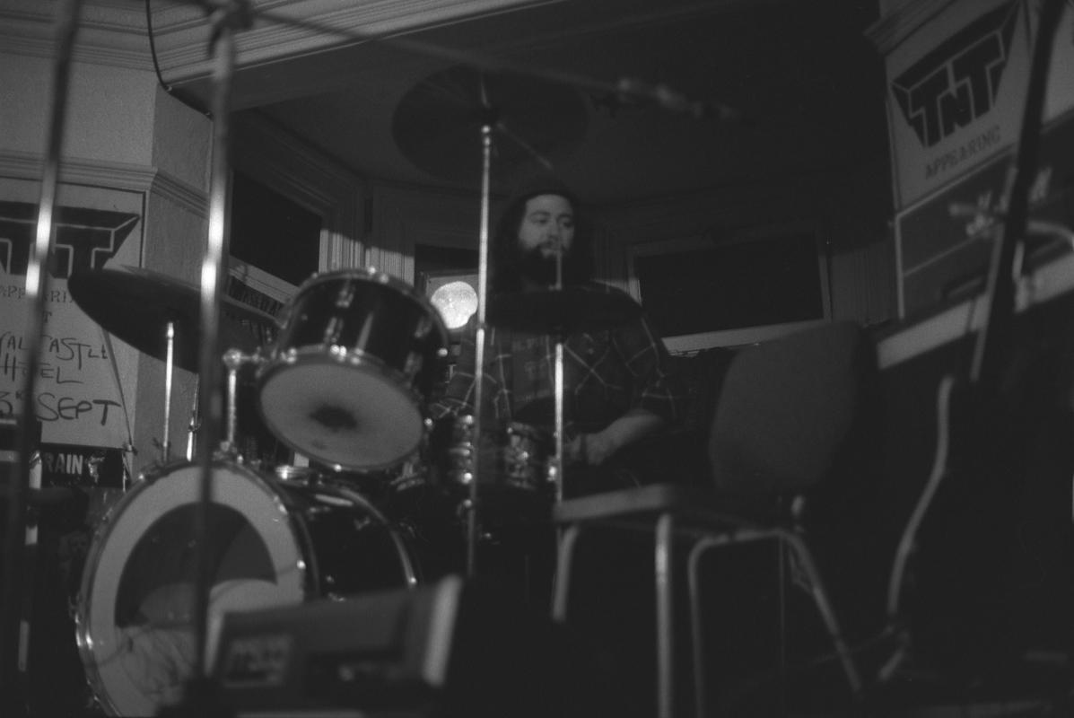 Drummer, from TNT Group on stage. Location unknown.