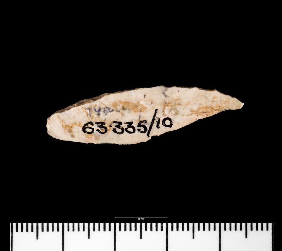 Upper Palaeolithic flint backed blade