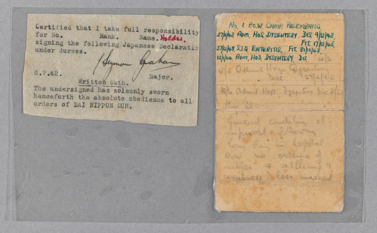 Note - Ronald Holder collection