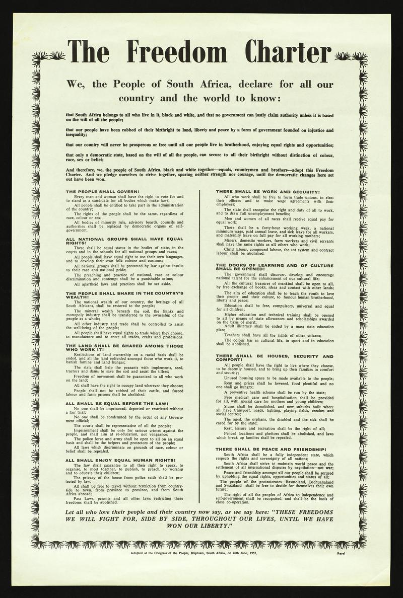 'Poster The Freedom Charter.'