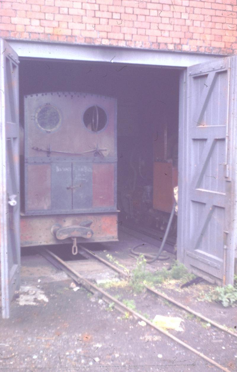 View of a steam engine in its shed, Dinorwig Quarry