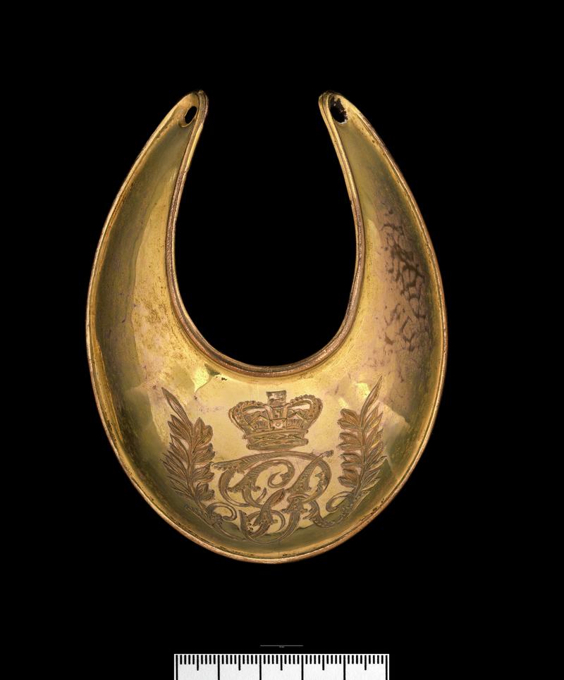 Post-Medieval copper alloy gorget (military)