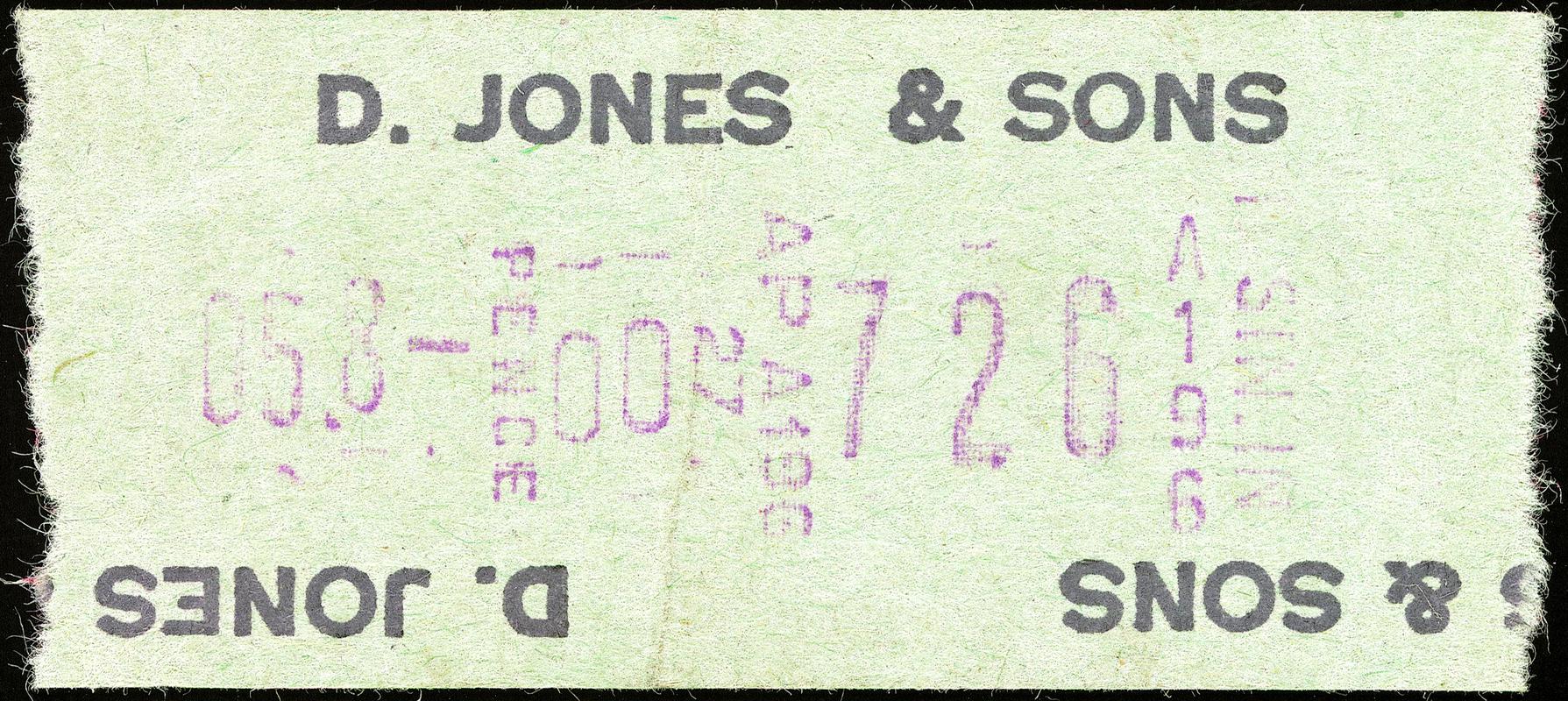 D. Jones & Sons bus ticket