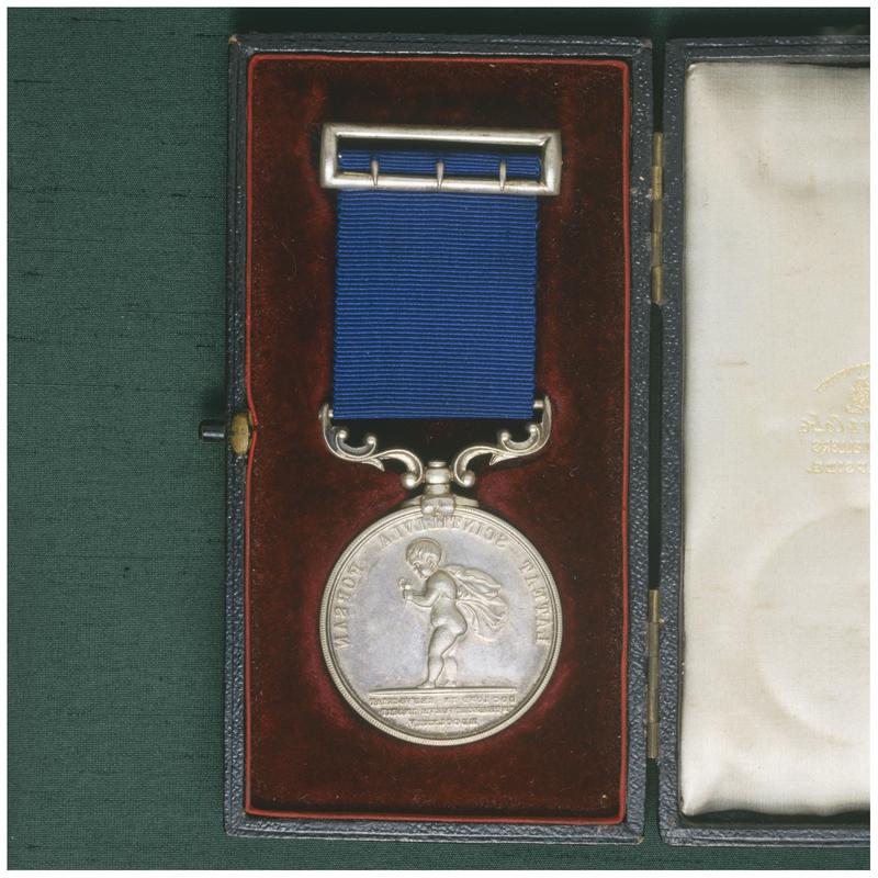 Royal Humane Society medal presented to R. Williams (obverse)