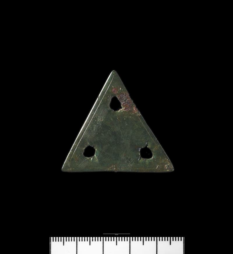 Roman copper alloy weaving tablet