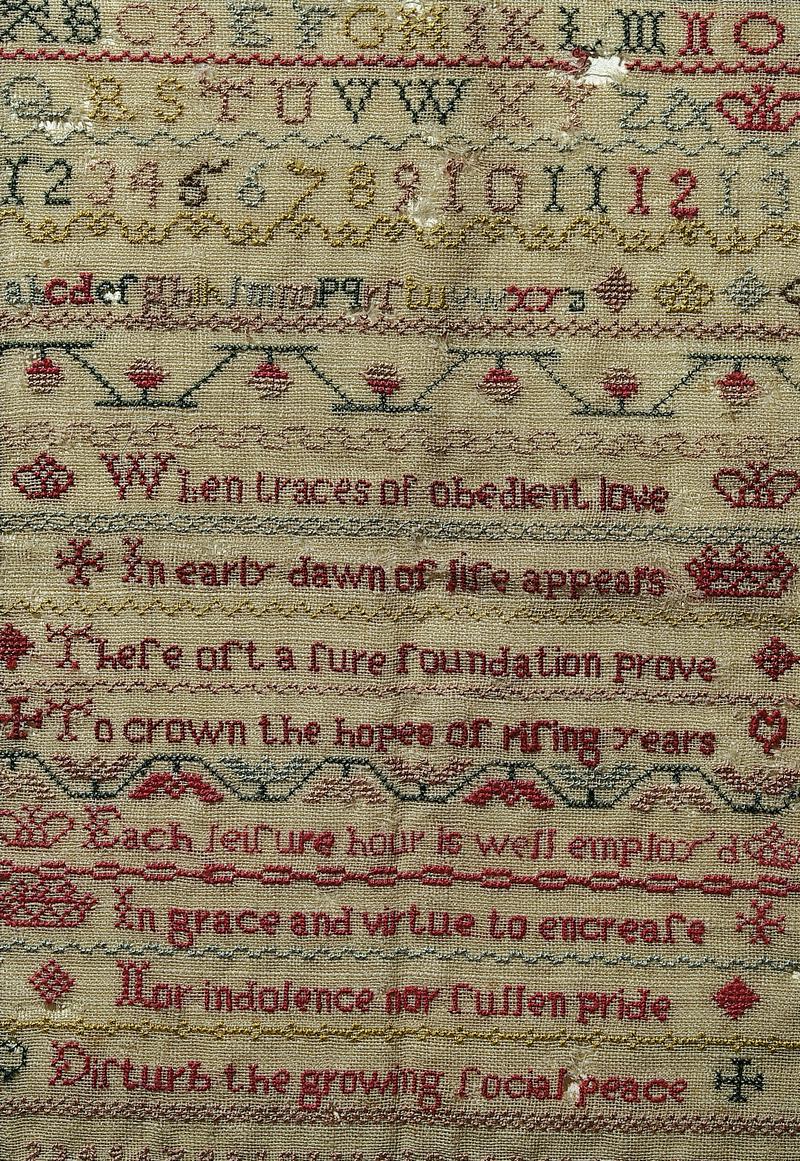 Sampler, made in England, 18th century
