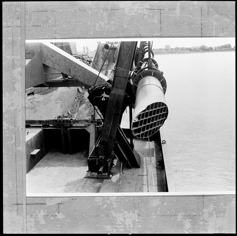 Close up of the sand sucking nozzle on the motor sand dreder M.V. HOVERINGHAM.