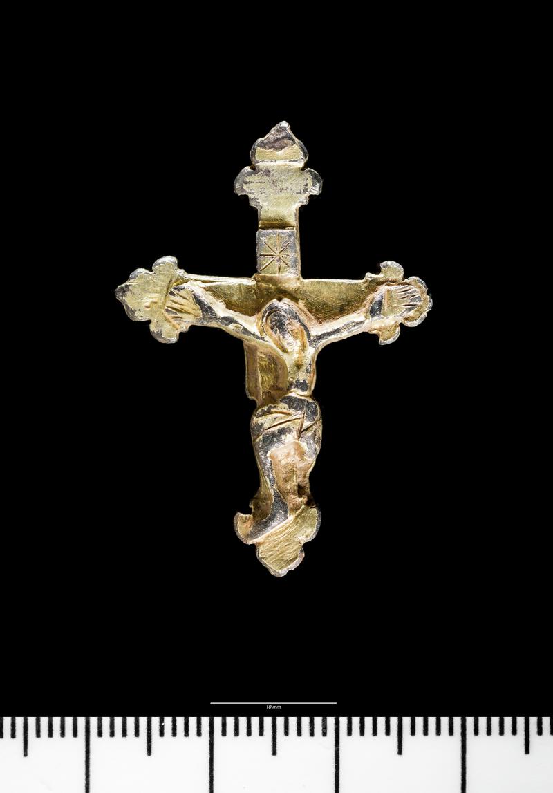 Medieval silver gilt crucifix